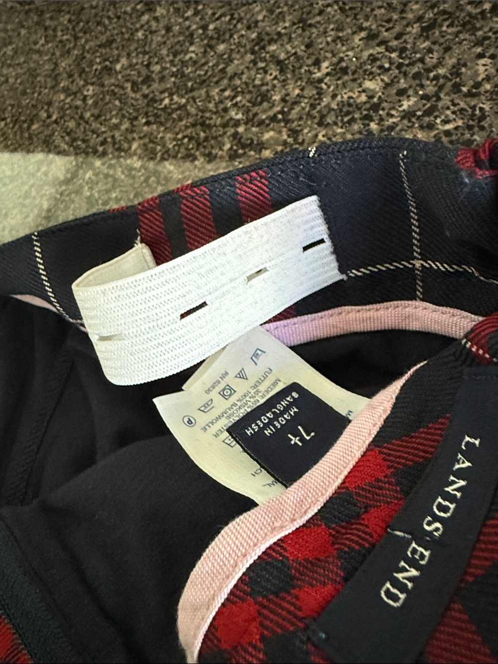 Lands' End Navy and Red Plaid Pleated Mini Skirt altered. - Picture 9 of 11